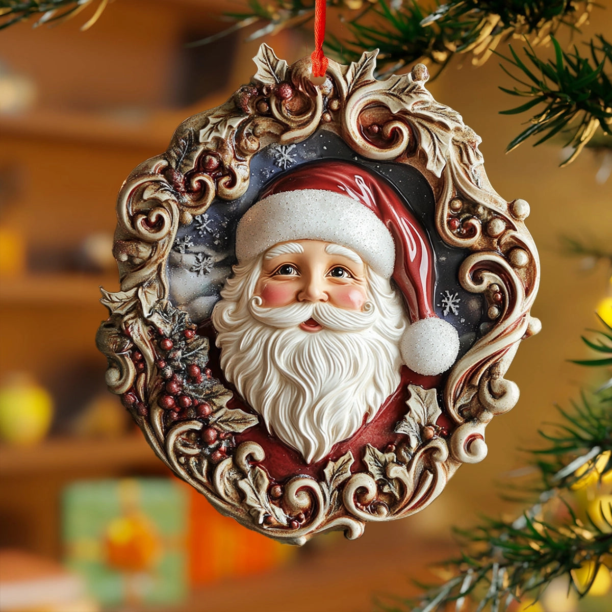 Shineful 2D Acrylic Ornament Christmas Blessings Santa