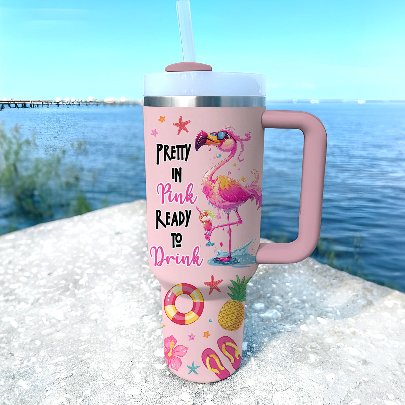 Shineful Tumbler Summer Flamingo Splash