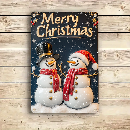 Shineful 2D Metal Sign Merry Christmas Snowman