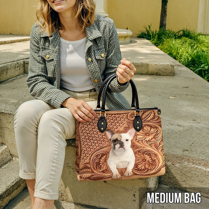 Sac en cuir brillant Bouledogue français Élégance