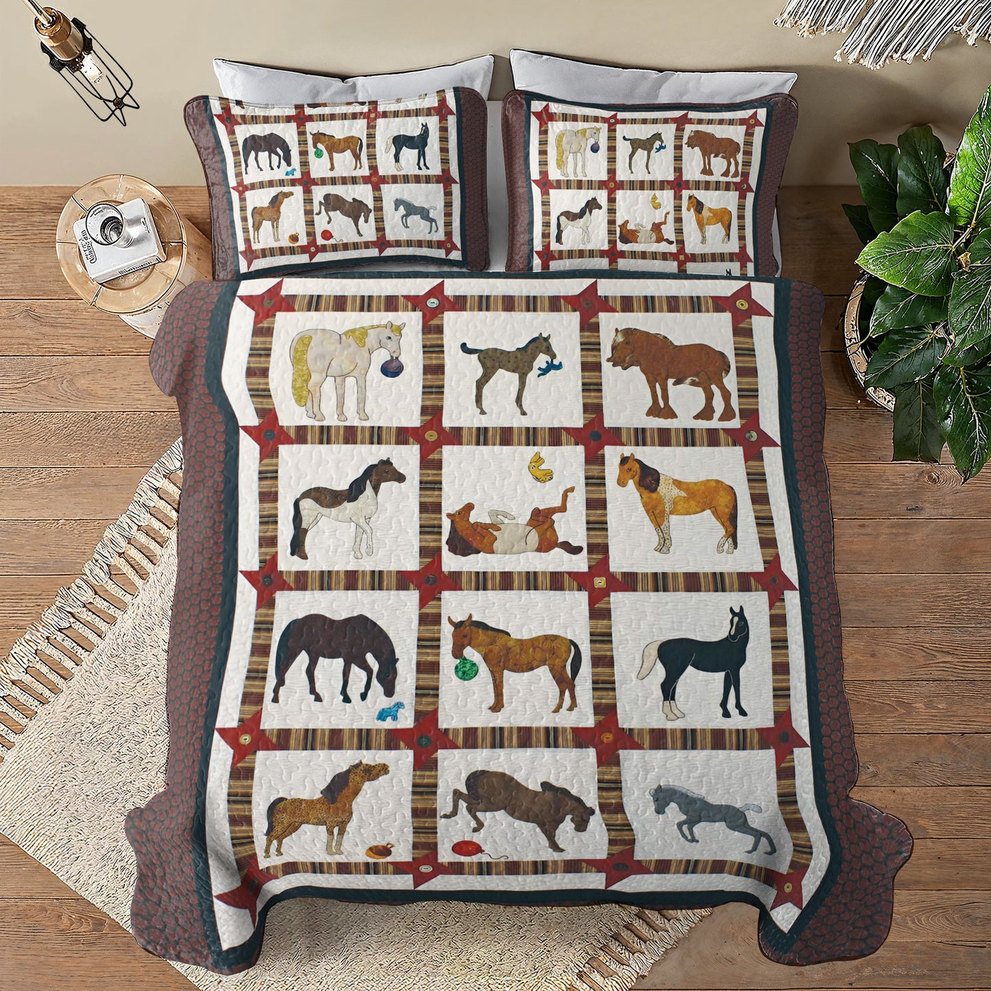 Shineful All Season Quilt 3-Piece Set Equine Classics