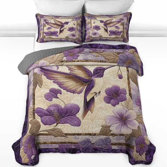 Shineful All Season Quilt 3-Piece Set Hummingbird Dreams