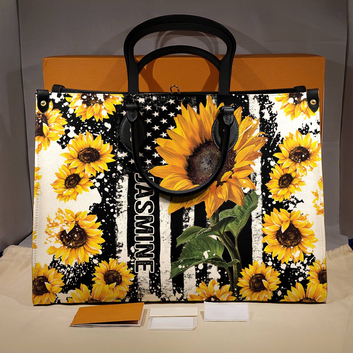 Shineful Leather Bag Personalized Sunflower Hope Love