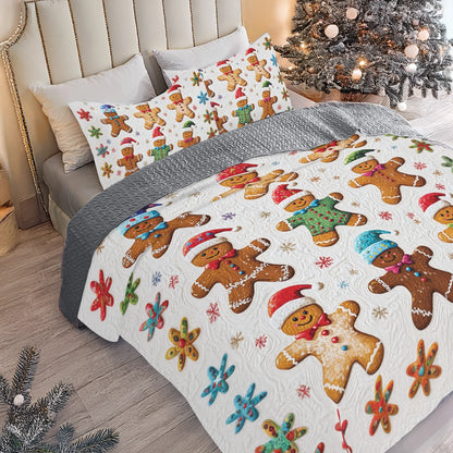 Shineful All Season Quilt 3-Piece Set Gingerbread Cottage