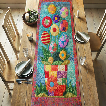 Shineful 2D Flat Print Quilted Table Runner Garden of Easter Joy