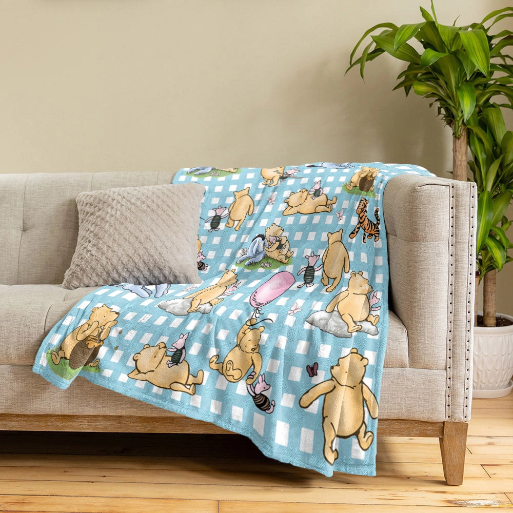 Shineful Fleece Blanket Winnie the Pooh Picnic