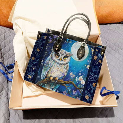 Shineful Leather Bag Moonlit Wisdom Owl