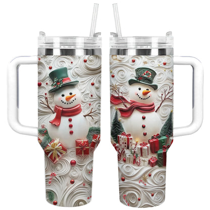 Shineful Glossy Tumbler Whimsical Snowman Christmas