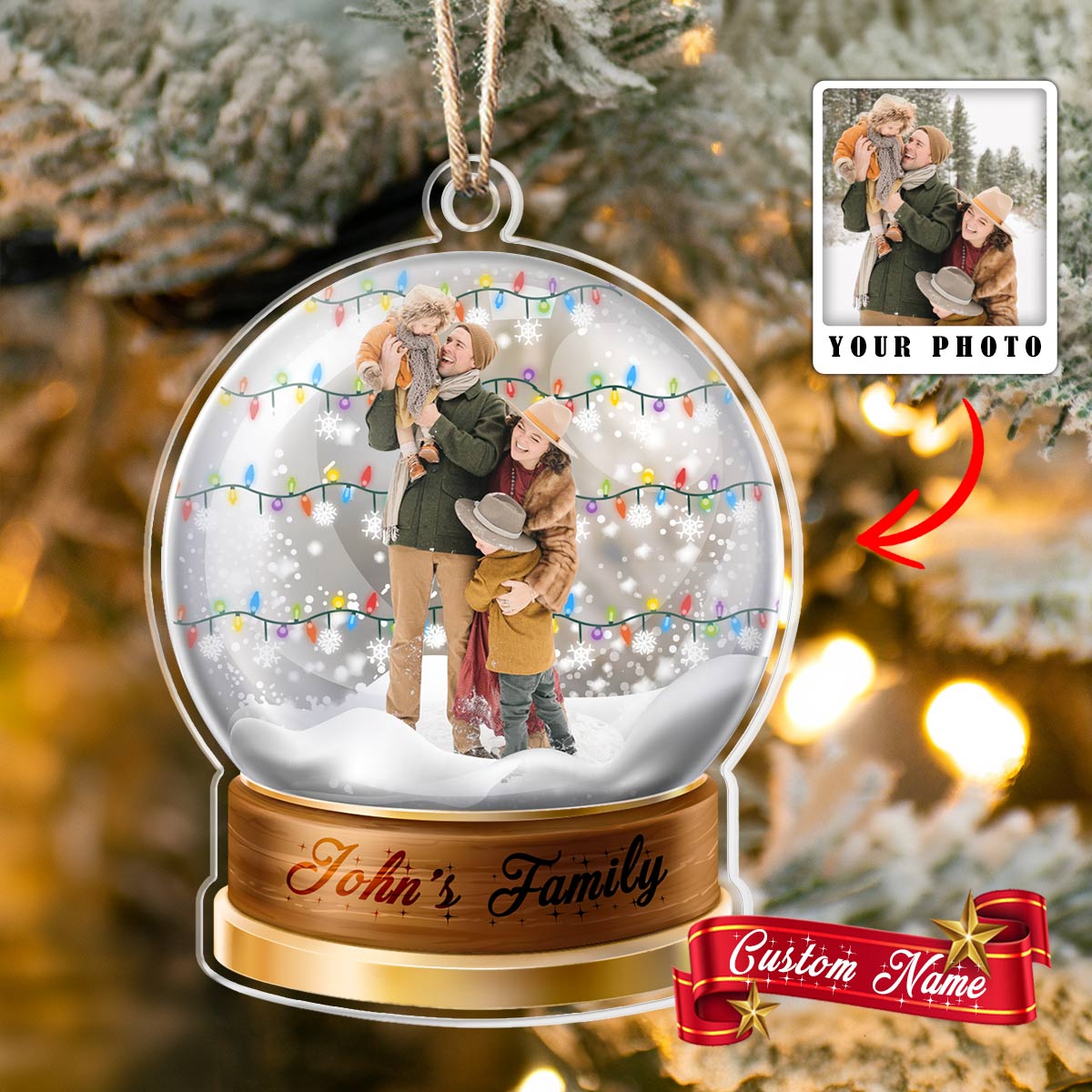 Shineful Acrylic Ornament Custom Photo Pack Discount Snowball