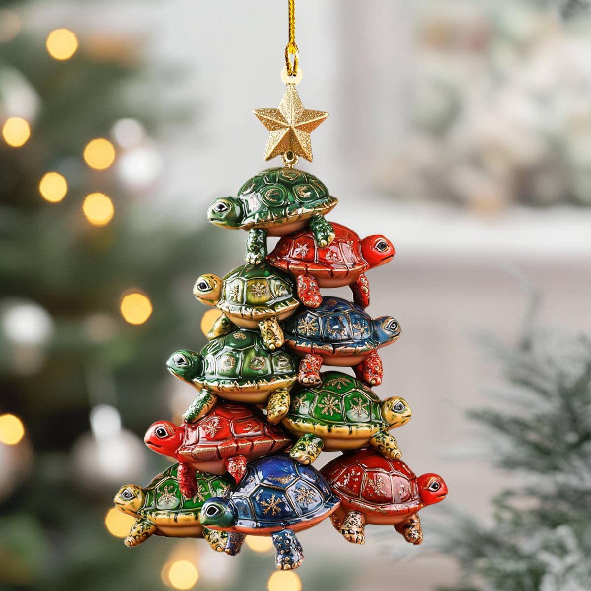 Glänzendes 2D Acrylornament Turtley Merry Christmas Tree 