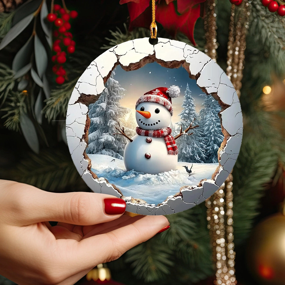 Shiny Acryl Ornament Custom Foto Weihnachten Charming Schneemann