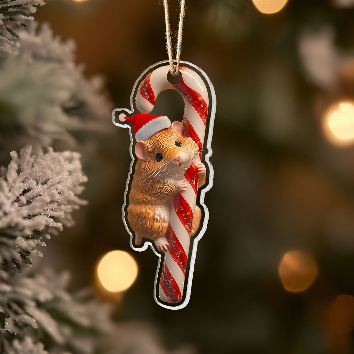 Shineful 2D Acrylic Ornament - Hamster Holiday Spirit Collection