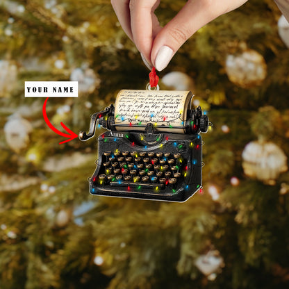 Shineful 2D Acrylic Ornament Personalized Christmas Typewriter