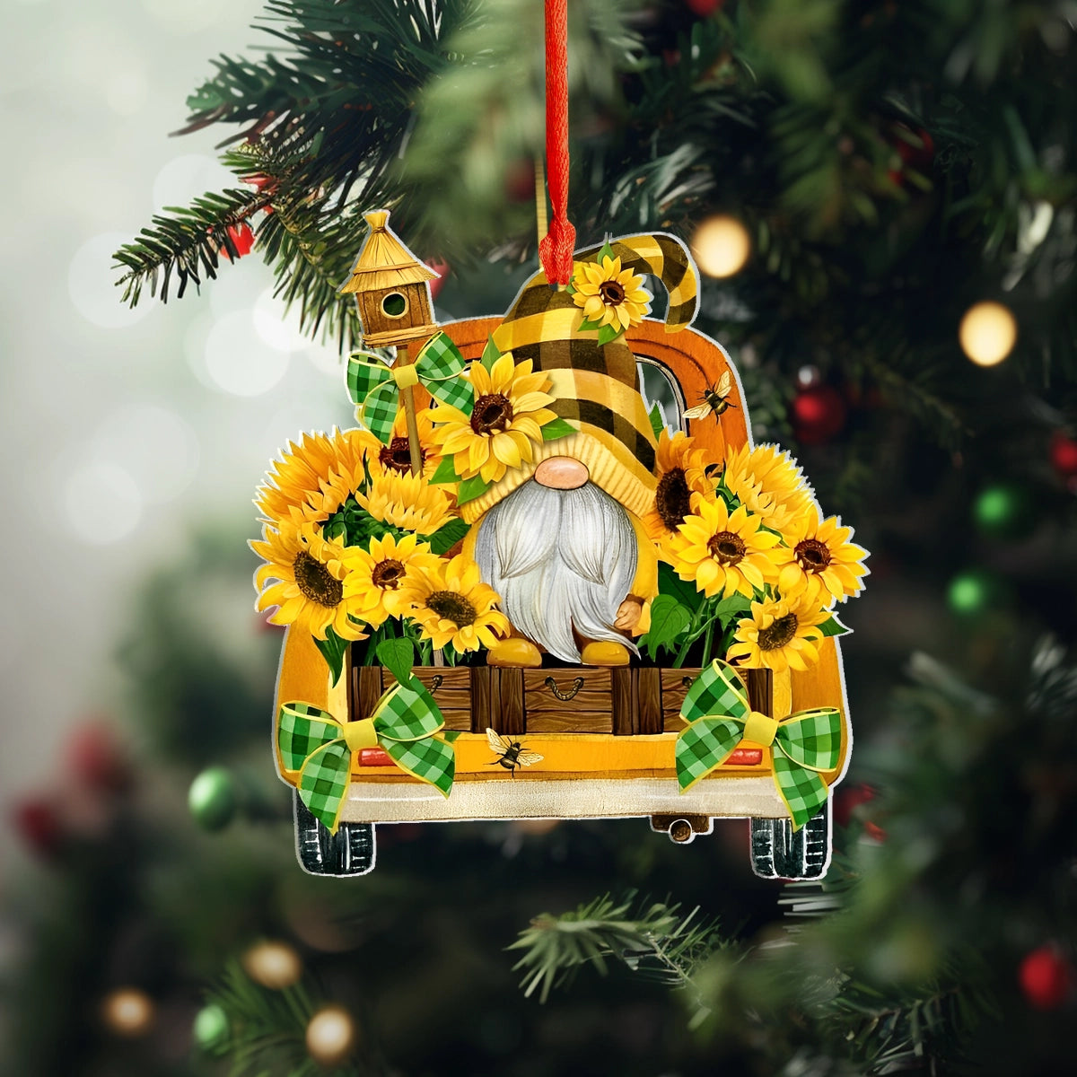 Shineful 2D Acrylic Ornament Gnome's Sunflower Ride