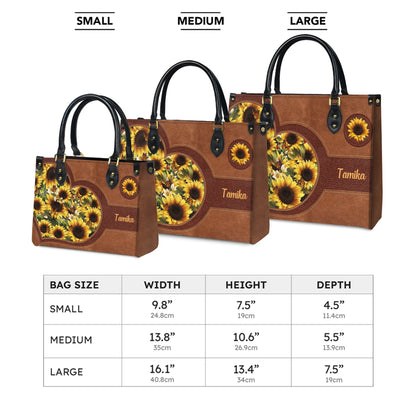 Shineful Leather Bag Personalized Lovely Sunflower