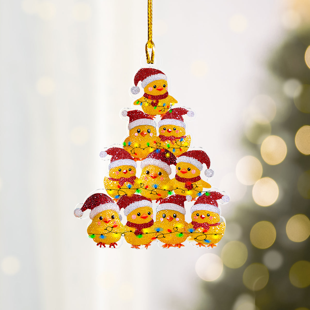 Shineful 2D Acrylic Ornament Christmas Baby Chicken