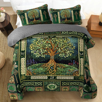 Shineful All Season Quilt 3-Piece Set Celtic Serenity: Tree of Life