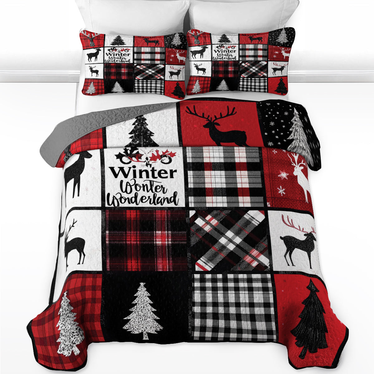 Shineful All Season Quilt 3-Piece Set Christmas Wonderland