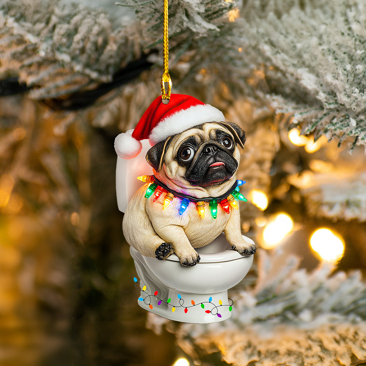 Shineful 2D Acrylic Ornament - Santa Paws' Throne