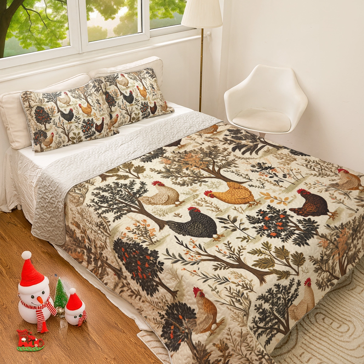 Shineful All Season Quilt 3-Piece Set Chicken Country Harvest