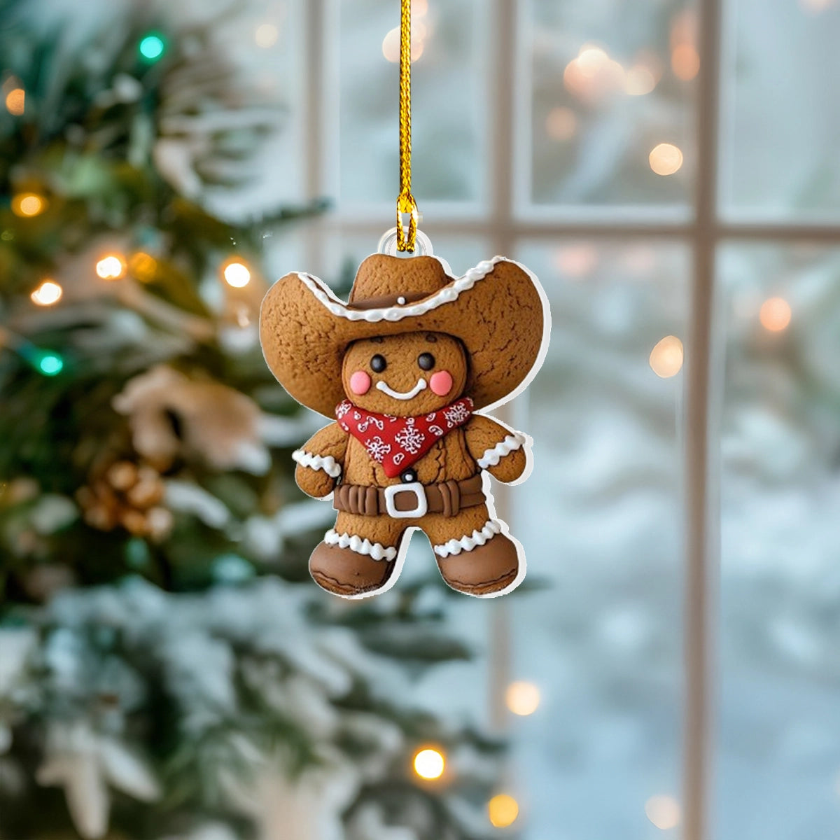 Shineful Acrylic Ornament Cowboy Gingerbread