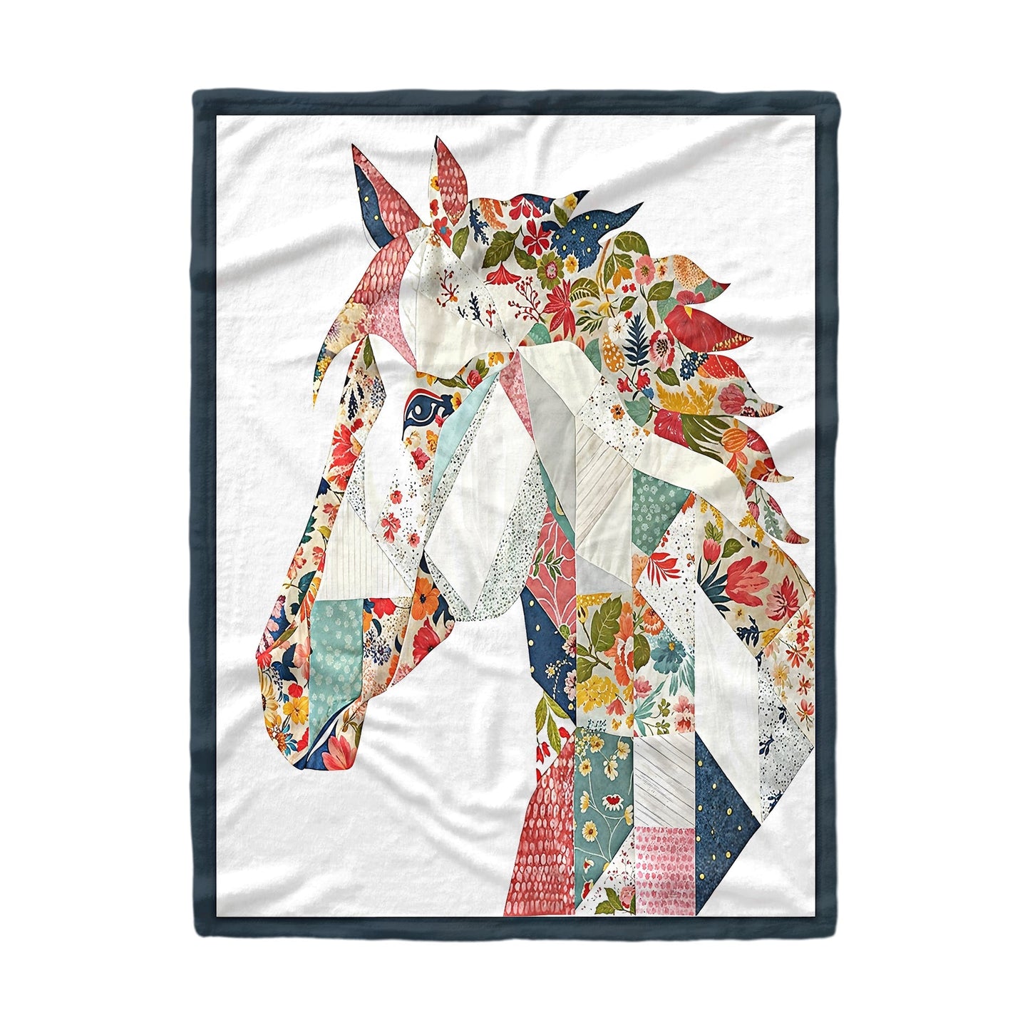 Shineful Fleece Blanket Charming Floral Horse