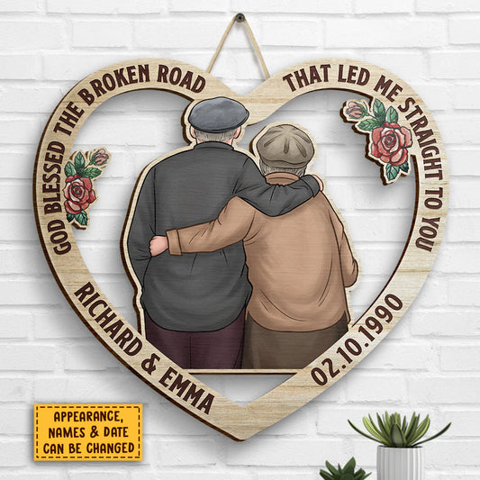 Shineful Couple Hugging From Our First Kiss Till Our Last Breath - Personalized Shaped Wood Sign