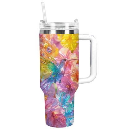 Shineful Glossy Tumbler Crystal Blossom Hummingbird