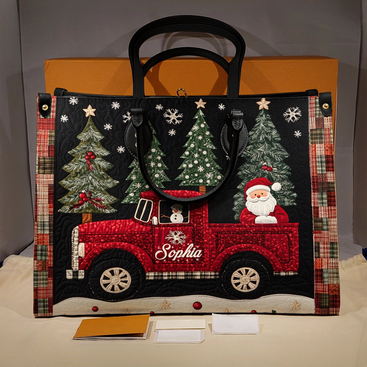 Shineful Leather Bag Personalizedx Christmas Santa's Red Truck