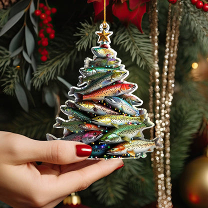 Shineful 2D Acrylic Ornament Amazing Trout Christmas Tree