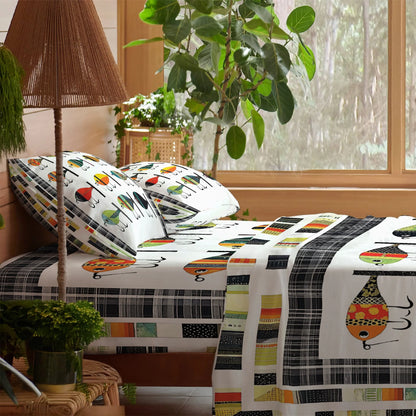 Shineful 4-Piece Bed Sheet Set - Vintage Fishing Lures