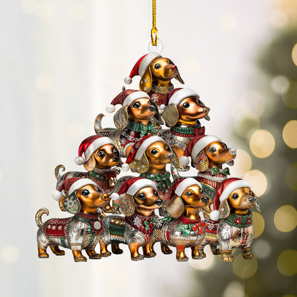 Shineful 2D Acrylic Ornament - Dachshund Delight Holiday