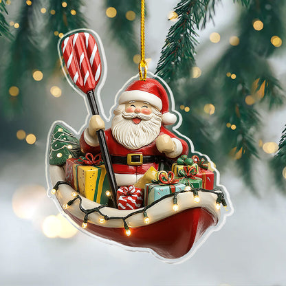 Shineful 2D Acrylic Ornament - Santa's Kayak Adventure