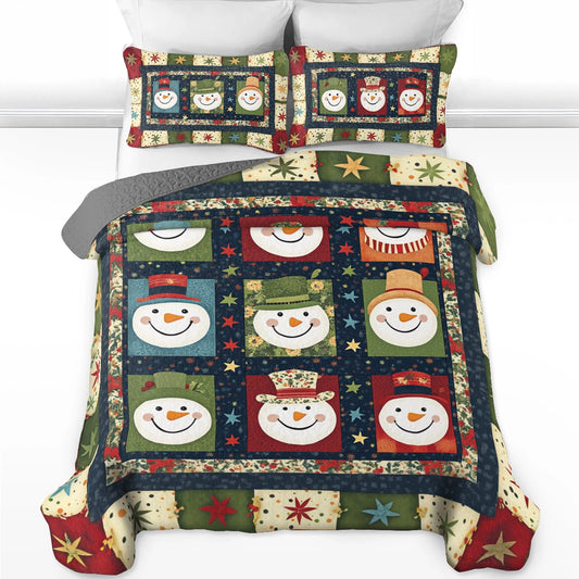 Shineful All Season Quilt 3-Piece Set Christmas Frosty Friends