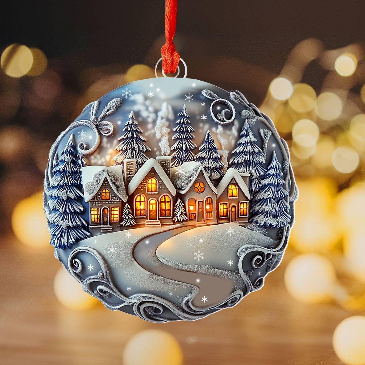 Shineful 2D Acrylic Ornament Winter Night