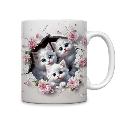 Shineful Ceramic Mug Kitten Trio