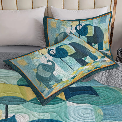 Shineful All Season Quilt 3-Piece Set Elephant Gentle Giants