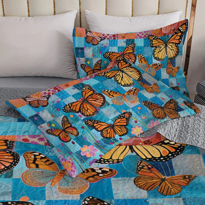 Shineful All Season Quilt 3-Piece Set Butterfly Beautiful Dreams