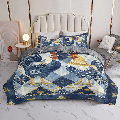 Shineful All Season Quilt 3-Piece Set Sunny Rooster