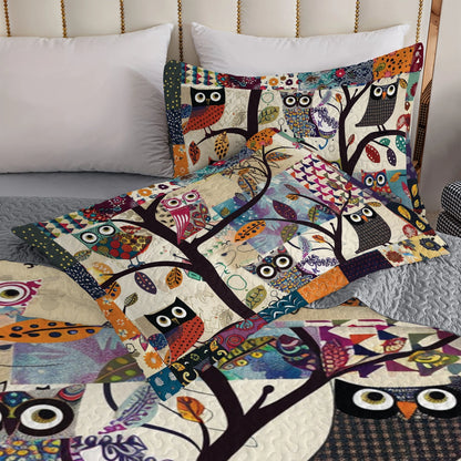 Shineful All Season Quilt 3-Piece Set Whimsical Owl