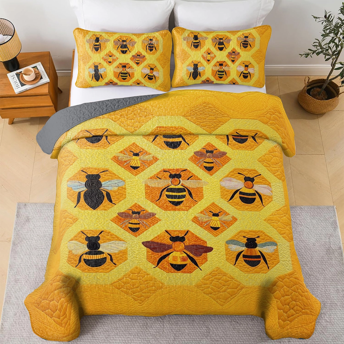 Shineful All Season Quilt 3-Piece Set  Bee Cozy