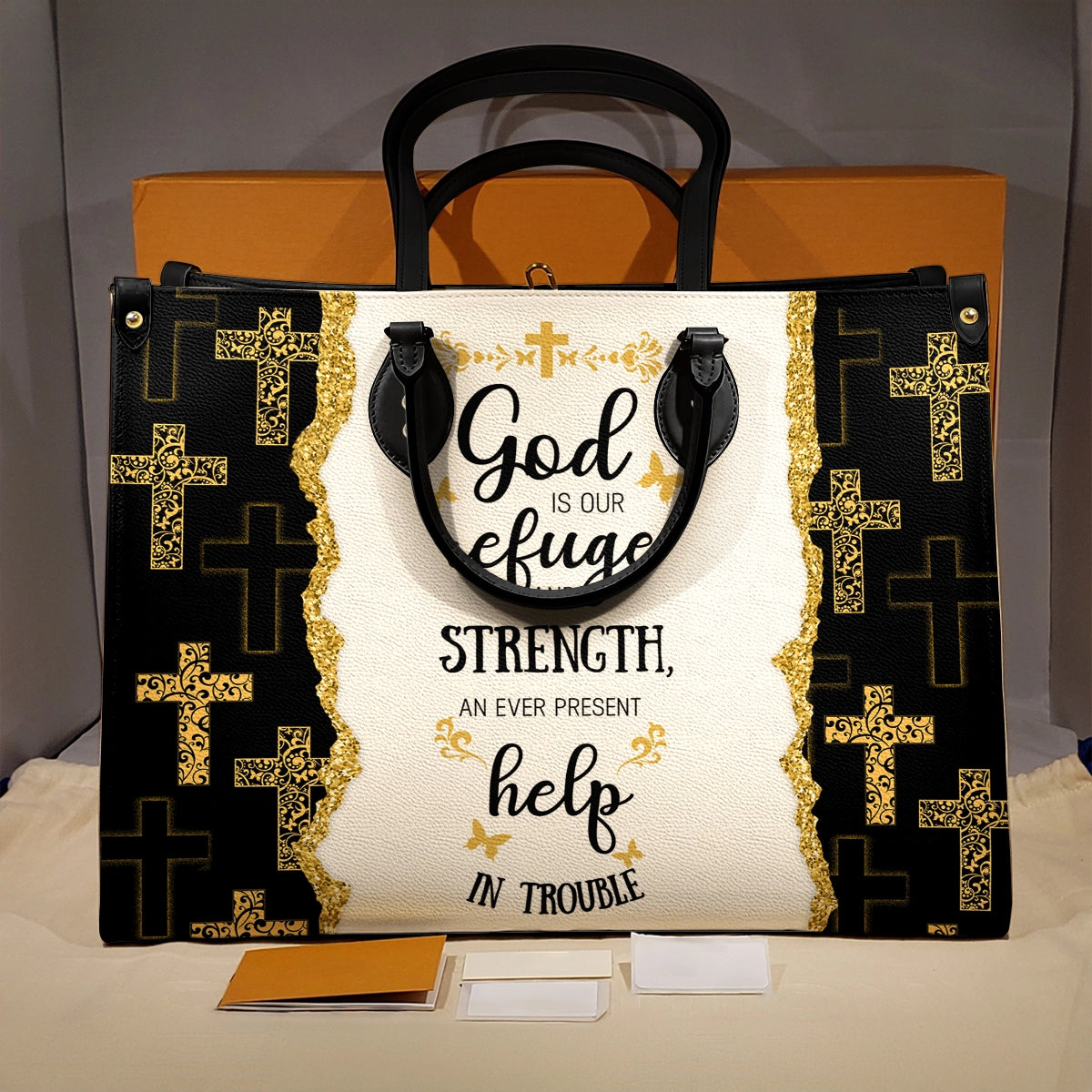 Shineful Leather Bag God Is Strength