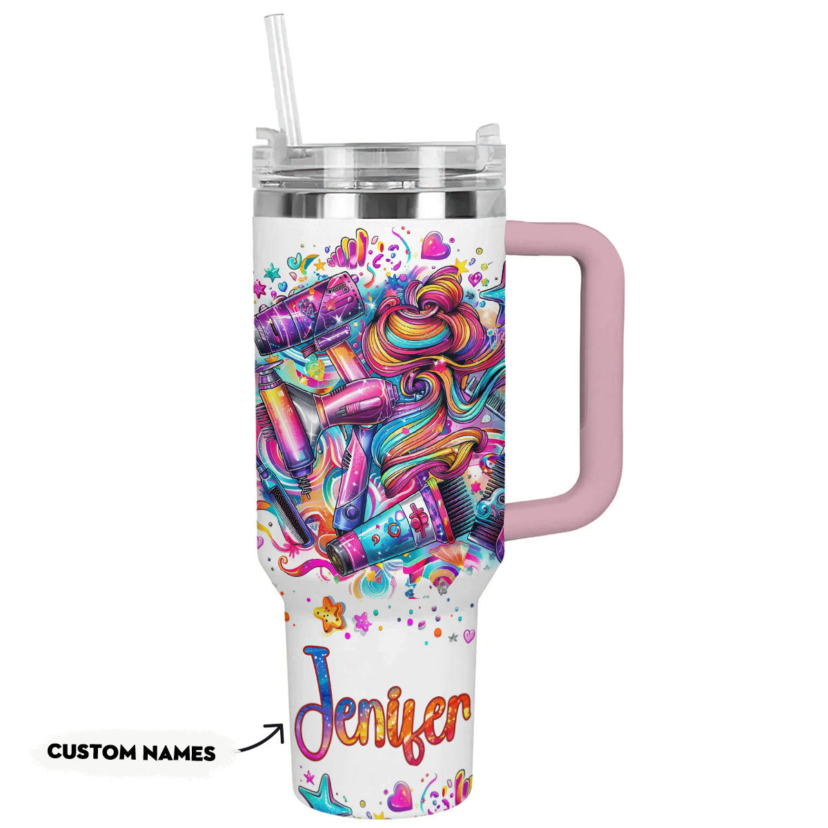 Shineful Tumbler Personalized Rainbow Hairstylist