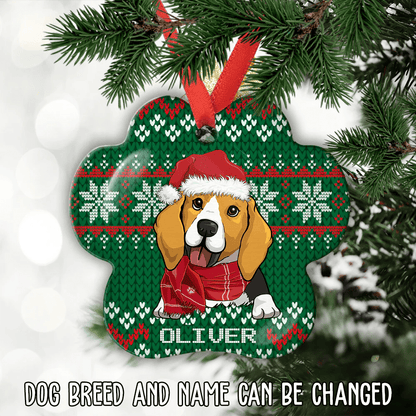 Shinefulgift® Christmas Dog Name - Personalized Custom Aluminum Ornament