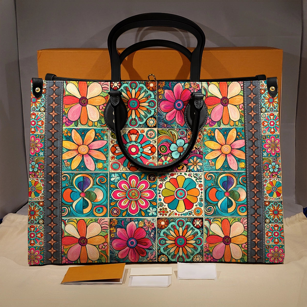 Sac en cuir brillant Hippie Groovy Garden