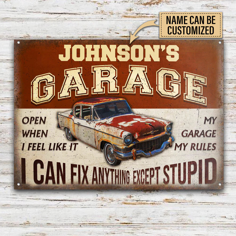 Shineful 2D Flat Print Metal Sign Auto Mechanic Garage I Can Fix Anything Personalized 2D Flat Print Metal Sign