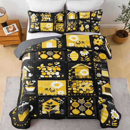 Shineful All Season Quilt 3-Piece Set Bee Bliss