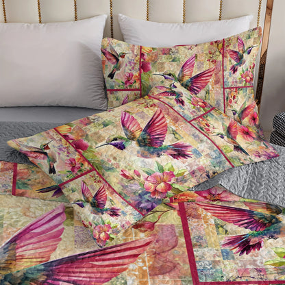 Shineful All Season Quilt 3-Piece Set Blossom Breeze Hummingbird