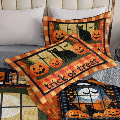 Shineful All Season Quilt 3-Piece Set Halloween Pumpkin Patch