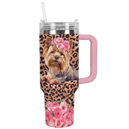 Shineful Tumbler Leopard Yorkie Bliss